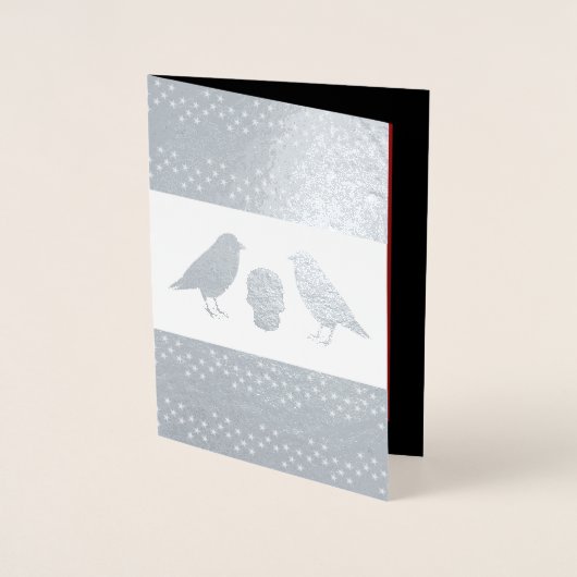 Gothic Skull and Guardian Ravens Halloween Custom Folie Kaarten (Voorkant)