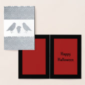 Gothic Skull and Guardian Ravens Halloween Custom Folie Kaarten (Display)