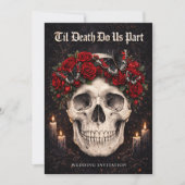 Gothic Skull and Roses Wedding Invitation (Devant)