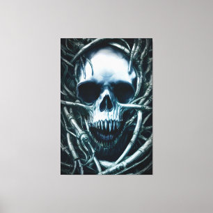 Gothic Skull Art: Creepy Death Metal Sigil Canvas Afdruk