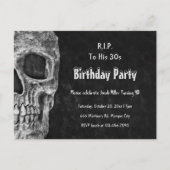 Gothic Skull Birthday Party RIP naar zijn 30s Uitnodiging Briefkaart (Voorkant)