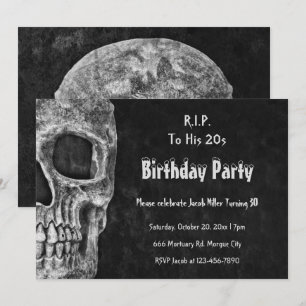 Gothic Skull Birthday Party RIP naar zijn twintig Kaart