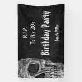 Gothic Skull Birthday Party RIP naar zijn twintig Spandoek (Verticaal)