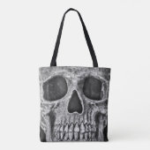 Gothic Skull Black en White Grunge Cool Draagtas (Achterkant)