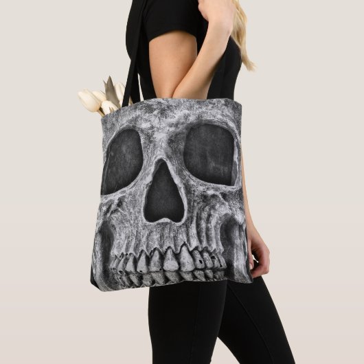 Gothic Skull Black en White Grunge Cool Draagtas (Dichtbij)