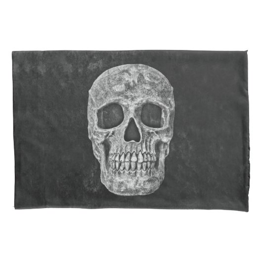 Gothic Skull Black en White Grunge Cool Kussensloop (Voorkant)