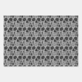 Gothic Skull Black en White Grunge Cool Pattern Inpakpapier Vel (Voorkant 3)
