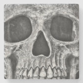 Gothic Skull Black en White Grunge Cool Stenen Onderzetter (Voorkant)