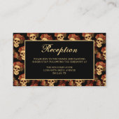 Gothic Skull Black Halloween Weddenschap Reception Informatiekaartje (Voorkant)