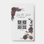 Gothic Skull Buy the Bride a Drink QR Code Badge (Front)