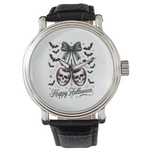 Gothic Skull Cherry Halloween Horloge