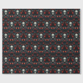 Gothic Skull Christmas Ornament Cadeaupapier (Vlak)