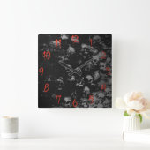 Gothic Skull Clock Vierkante Klok (Huis)