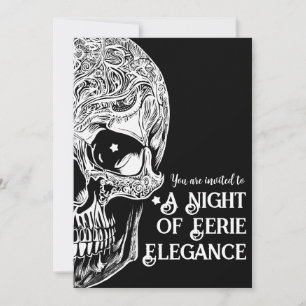 Gothic Skull Cocktail & Kostuum Party Uitnodigen Kaart