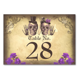 Gothic Skull couple de belles cartes de table mort