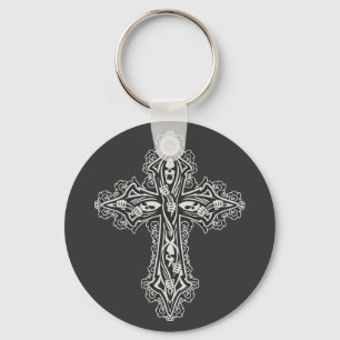 Gothic Skull Cross Sleutelhanger