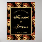 Gothic Skull Custom Welcome Halloween Wedding Poster (Voorkant)