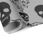 Gothic Skull Damask Cadeaupapier (Rol Hoek)