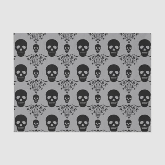 Gothic Skull Damask Tissuepapier (Voorkant)