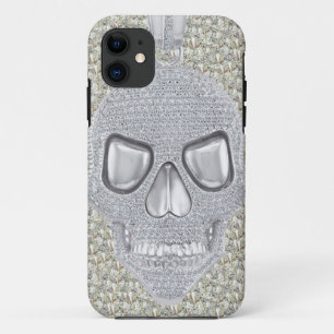 Gothic Skull Diamonds Print iPhone 11 Hoesje