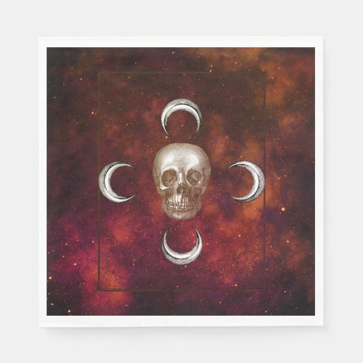 Gothic Skull en Moon Celestial Servet (Voorkant)