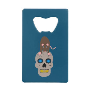 Gothic Skull en Rat Halloween Kredietkaart Flessenopener