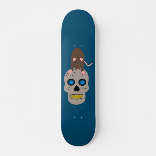 Gothic Skull en Rat Halloween Skateboard (Voorkant)
