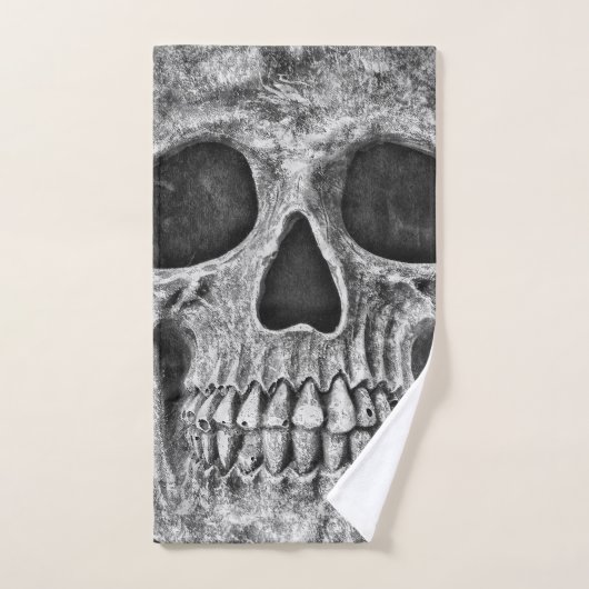 Gothic Skull Face Black and White Close Bad Handdoek (Handdoek)