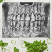 Gothic Skull Face Black and White Close Theedoek (Gevouwen)