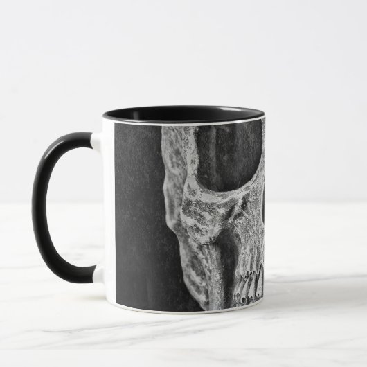 Gothic Skull Face Black and White Grunge Cool Mok (Links)