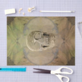 Gothic Skull Floral Yellow Gold Texture  Tissuepapier (Craft)