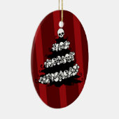 Gothic Skull Garland Tree Keramisch Ornament (Rechts)