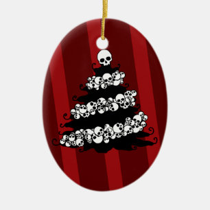 Gothic Skull Garland Tree Keramisch Ornament