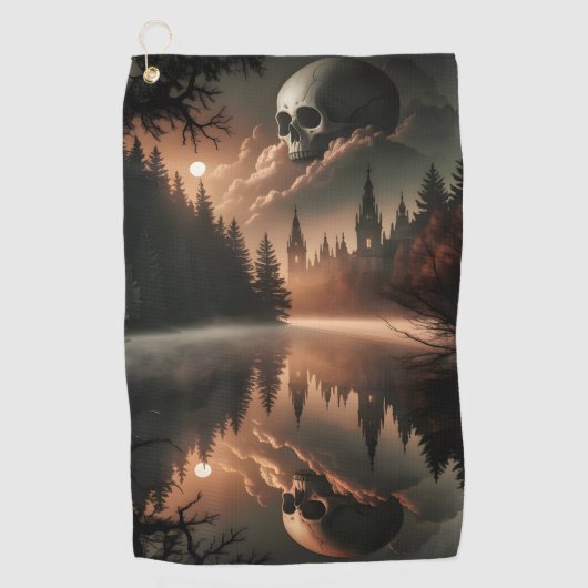 Gothic Skull Golf Handdoek (Voorkant)