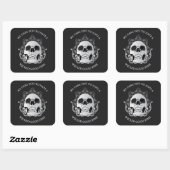 Gothic Skull Halloween Party Vierkante Sticker (Vel)