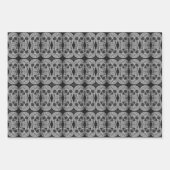 Gothic Skull Head Black en White Abstract patroon Inpakpapier Vel (Voorkant)