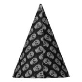 Gothic Skull Head Black en White Cool Pattern Feesthoedjes (Achterkant)