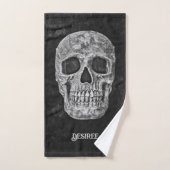 Gothic Skull Head Black en White Custom Bad Handdoek (Handdoek)