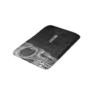 Gothic Skull Head Black en White Custom Badmat