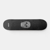 Gothic Skull Head Black en White Grunge Texture Skateboard (Horizontaal)