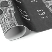 Gothic Skull Head Black en White Pattern Cadeaupapier (Rol Hoek)