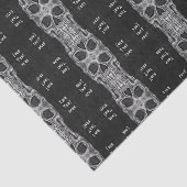 Gothic Skull Head Black en White Pattern Tissuepapier (Detail)