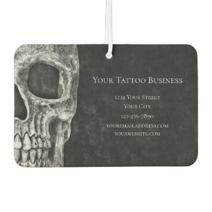 Gothic Skull Head Black en White Tattoo Shop Luchtverfrisser