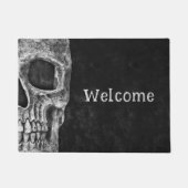 Gothic Skull Head Black en White Welcome Deurmat (Voorkant)