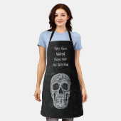 Gothic Skull Head Funny Black White Texture Design Schort (Gedragen)
