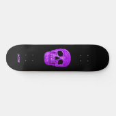 Gothic Skull Head Neon Paars Black Cool Skateboard (Horizontaal)