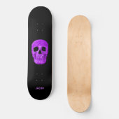 Gothic Skull Head Neon Paars Black Cool Skateboard (Voorkant)