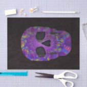 Gothic Skull Head Paarse Abstracte Pop Art Tissuepapier (Craft)