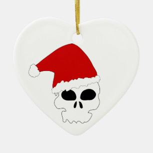 gothic skull kerstmis keramisch ornament