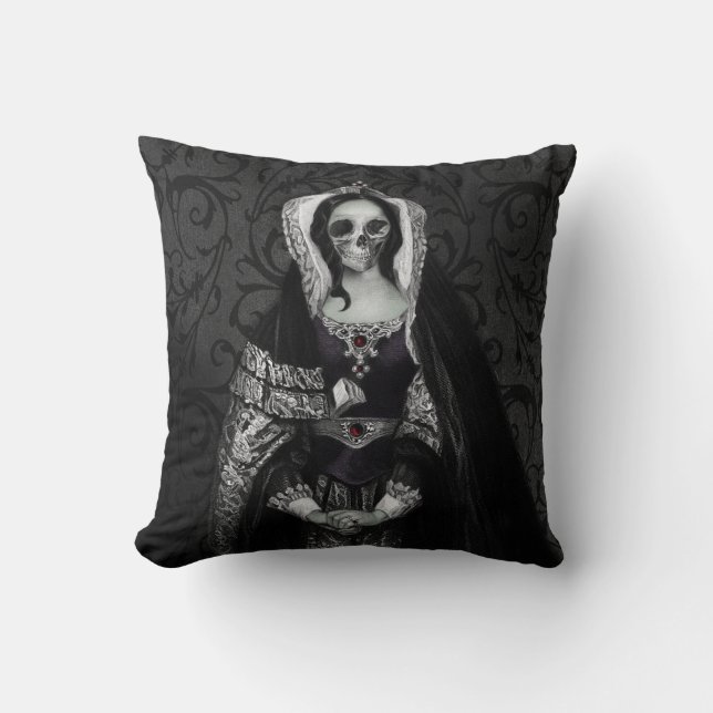 Gothic Skull Lady Kussen (Voorkant)